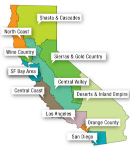 Tourist map of California